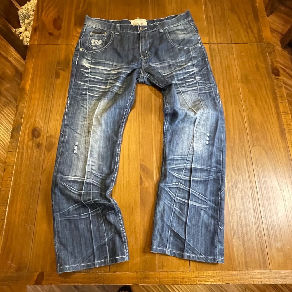 🌸  FUSAI mens distressed denim jeans perfect concert jeans 36 x 30‎